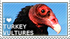A stamp with an image of a turkey vulture and the text I love turkey vultures.